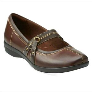 Clarks Haydn Maize brown leather Mary Jane loafers Size 8.5
